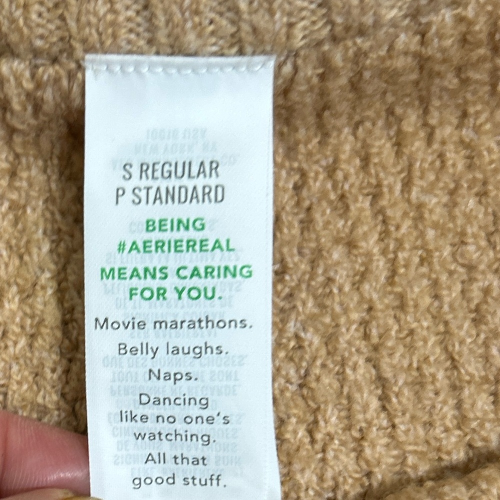 Aerie Cozy Tan Knit Joggers - Picture 5 of 8